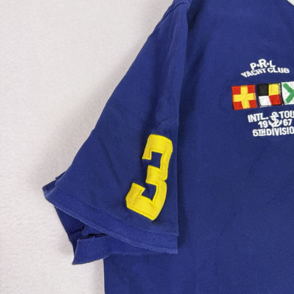 Polo Ralph Lauren XXL Big Pony Yacht Club Nautical Blue Polo Shirt Classic Fit - Picture 4 of 8